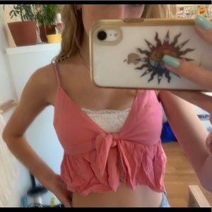Super cute pink tie tank